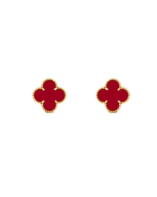 ARETES CLOVER ROJO