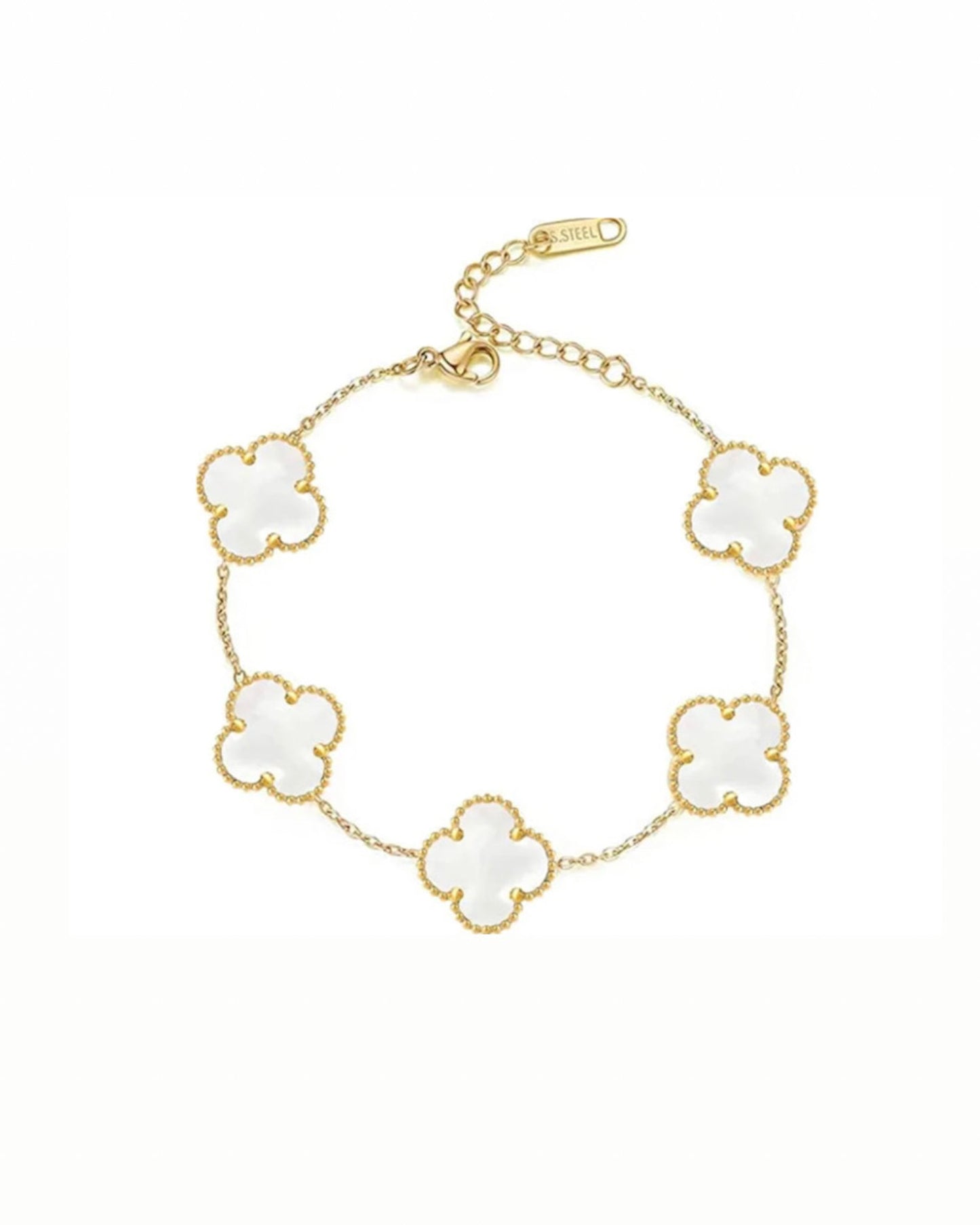 PULSERA CLOVER BLANCA