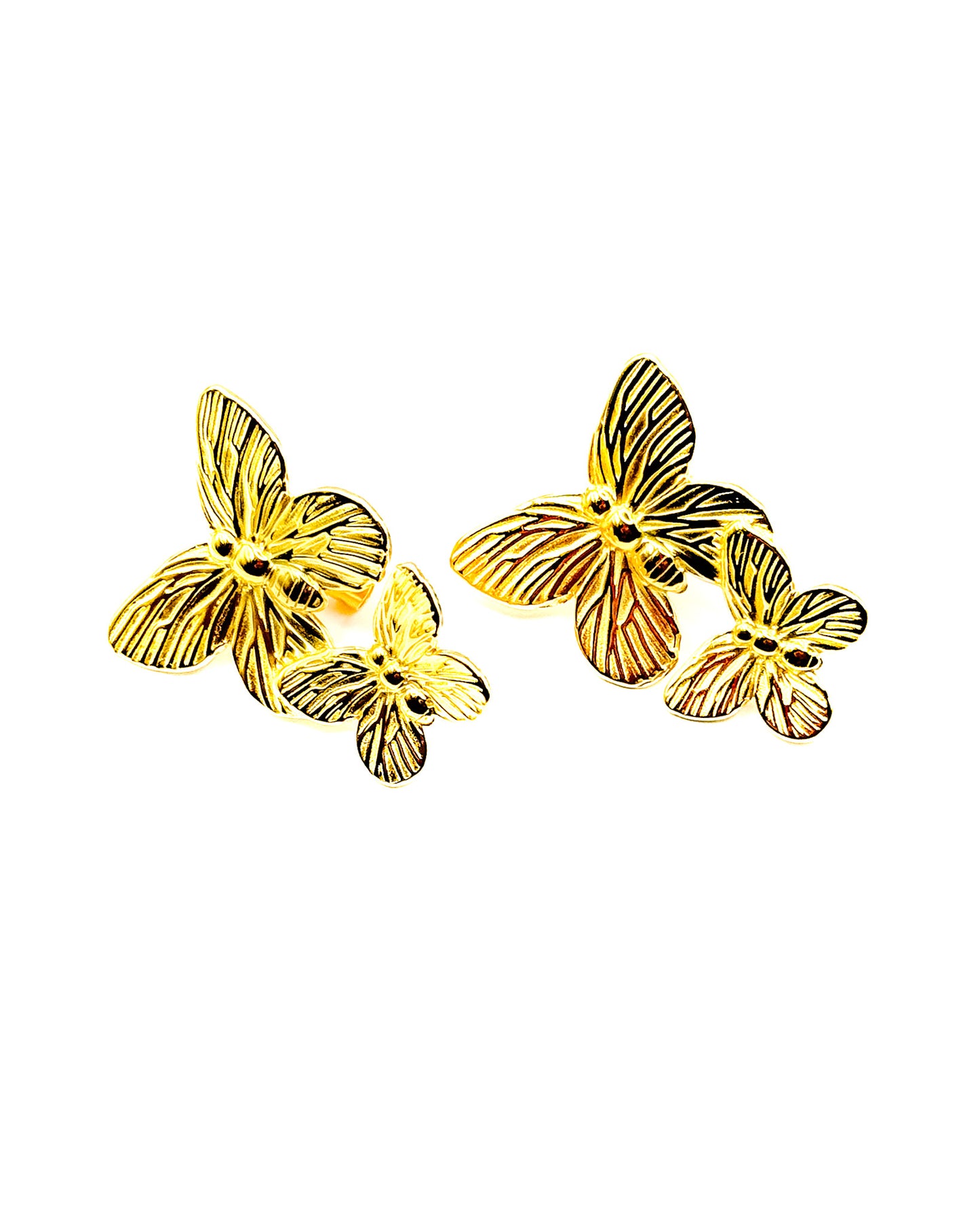 ARETES MARIPOSA DOBLE